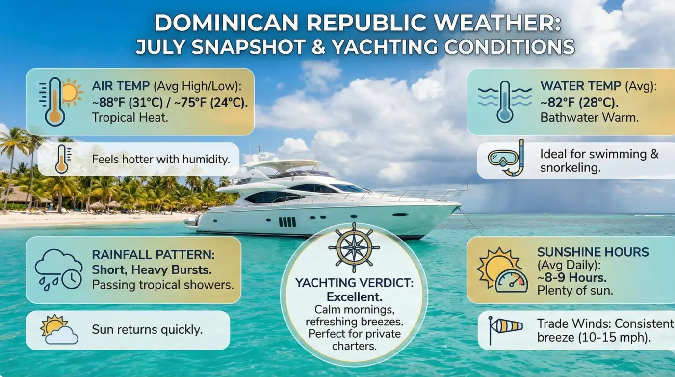 Dominican Republic Weather in July | Perfect for Punta Cana Yacht Adventures